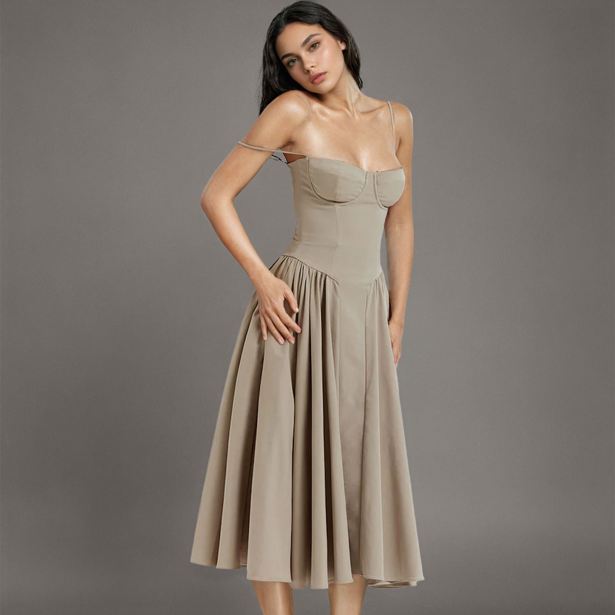 Waist Fit and Flare Midi Sundress
