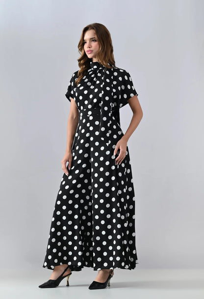 Polka Charm Maxi Dress