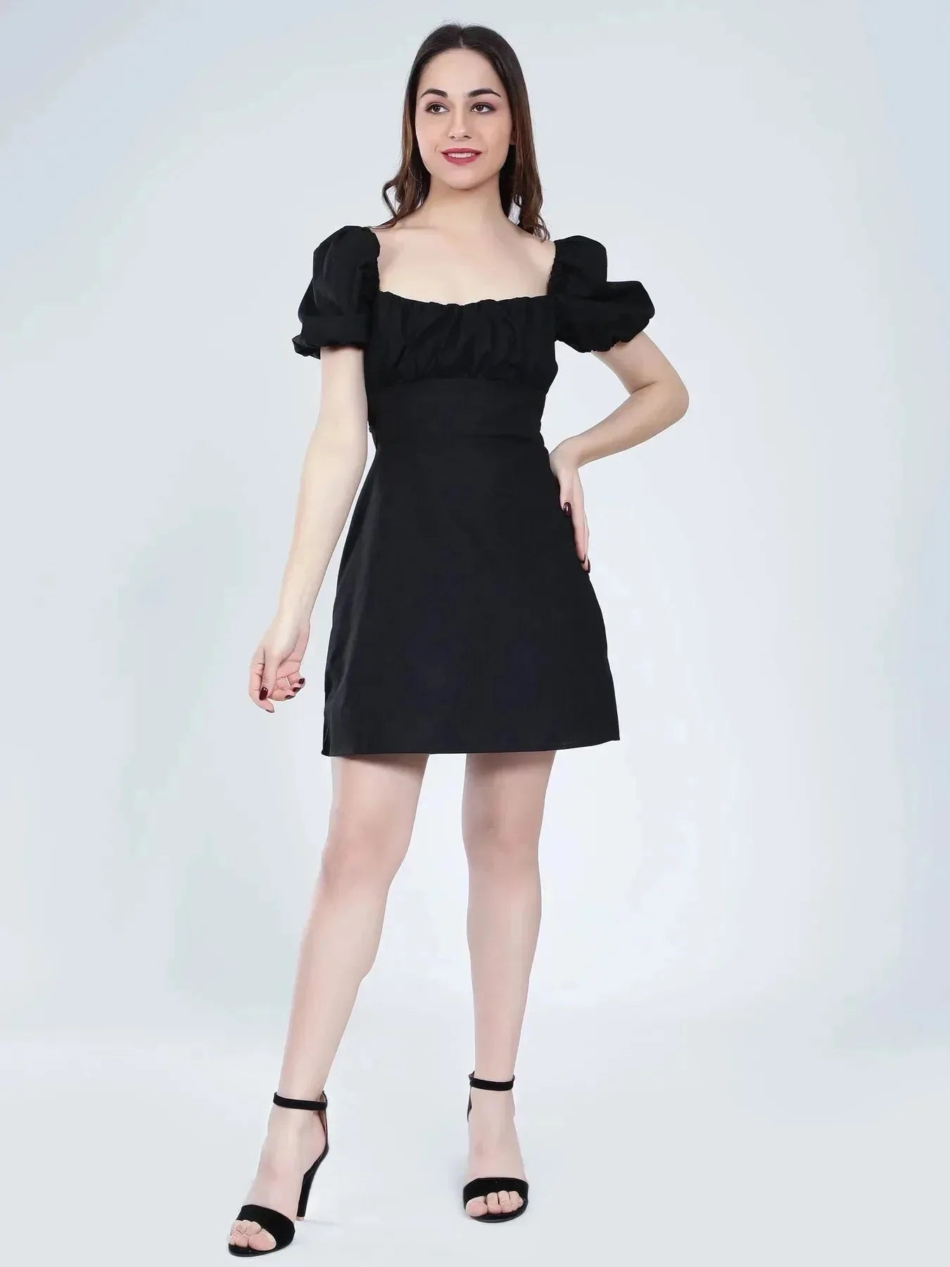 Off Shoulder Puff Sleeves Dress