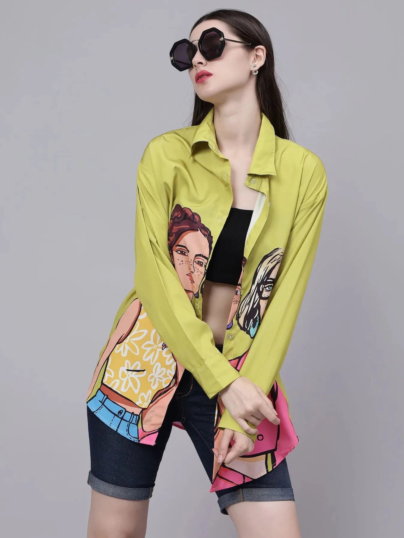 Fashionable Girls Oversized Shirt