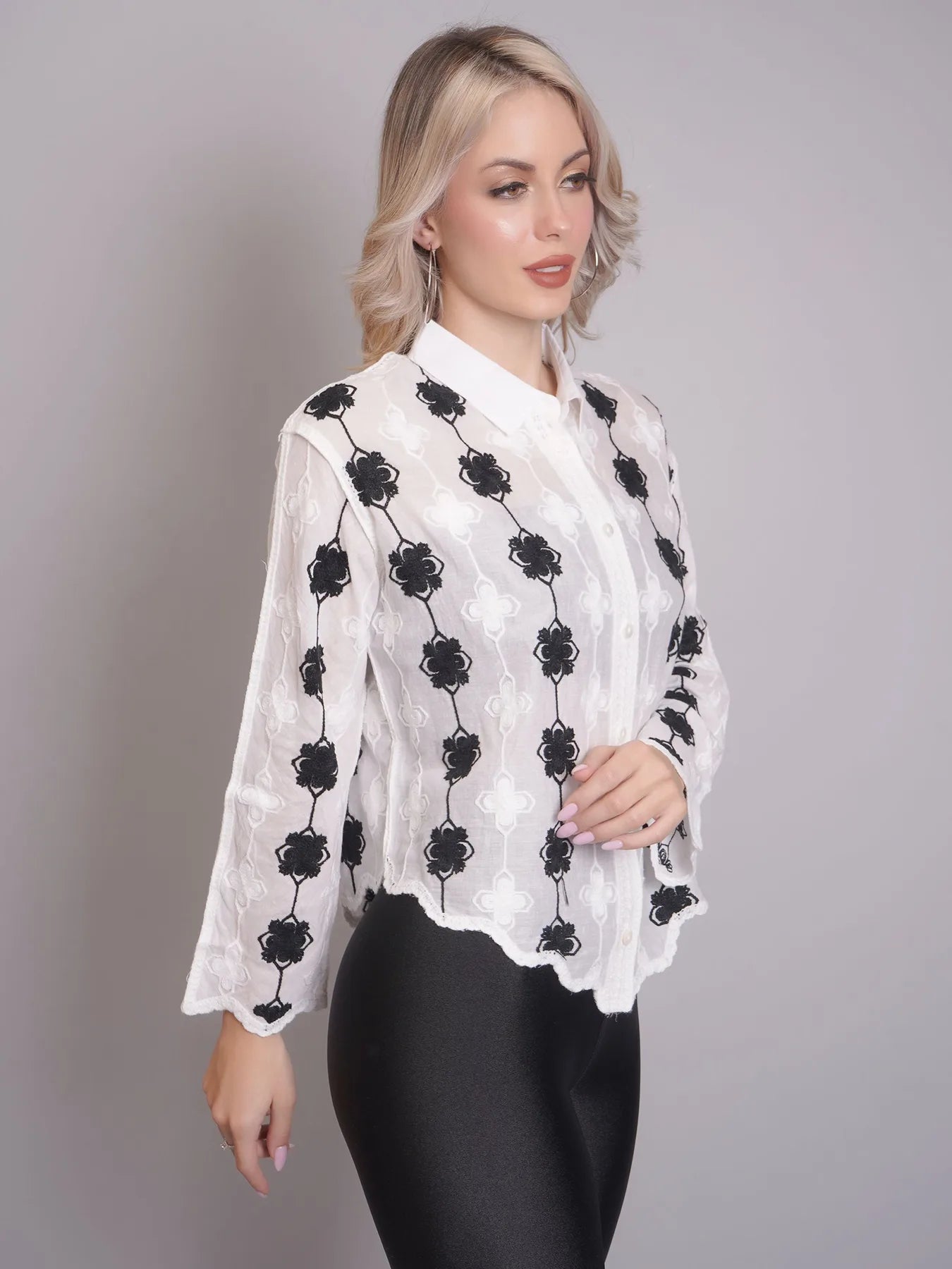 Chain Stitch Embroidered Shirt