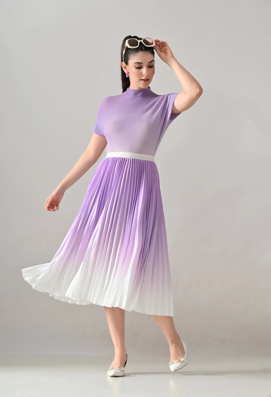Ombre Pleated Two-Piece Set