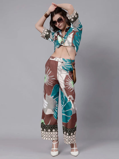 Abstract Printed Two Piece Set