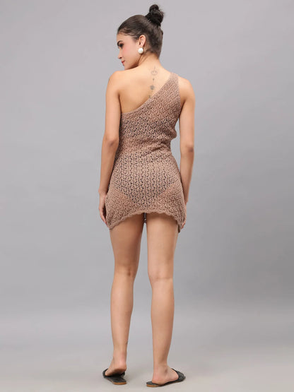 One Shoulder Crochet Cover Up