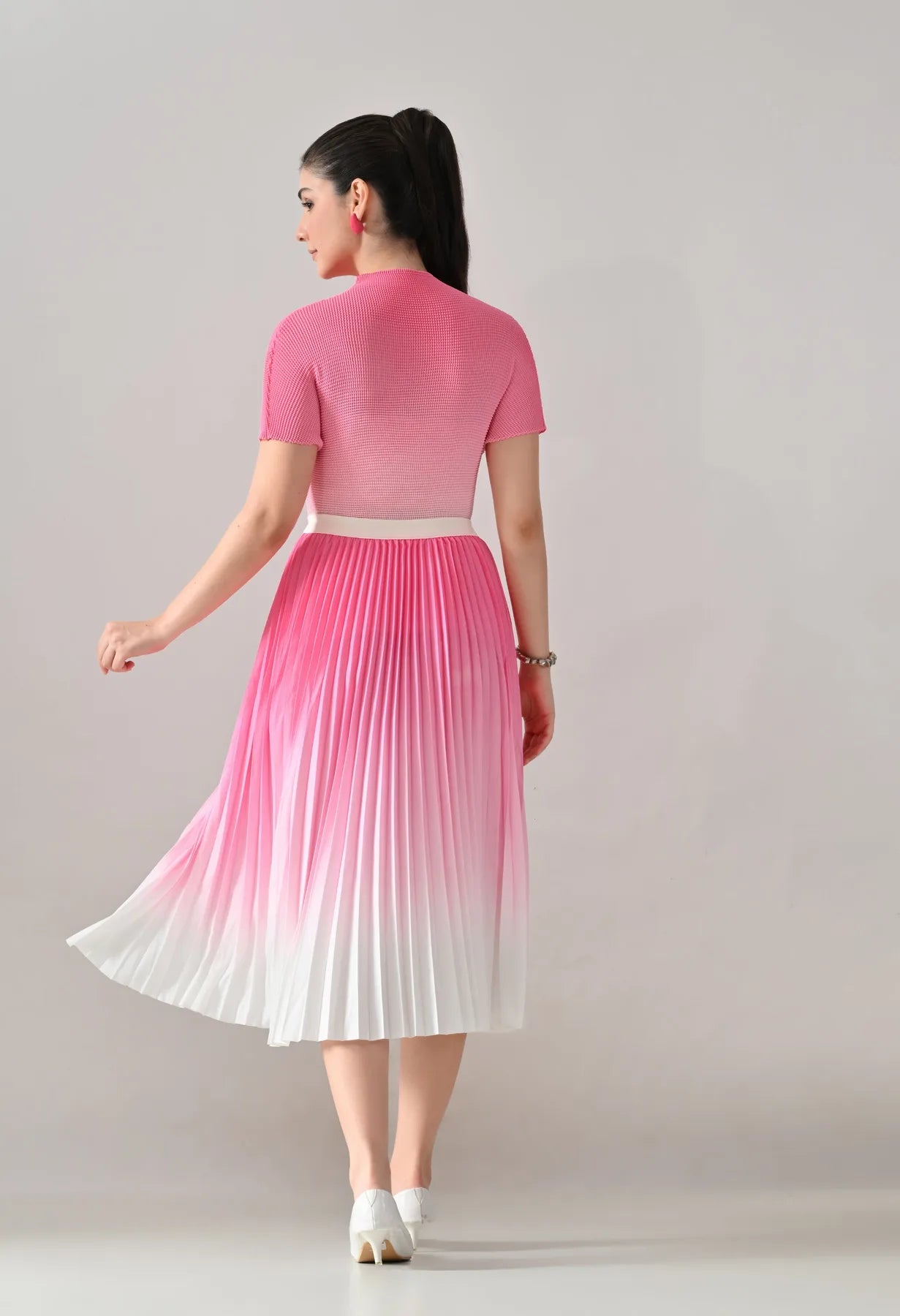 Ombre Pleated Two-Piece Set