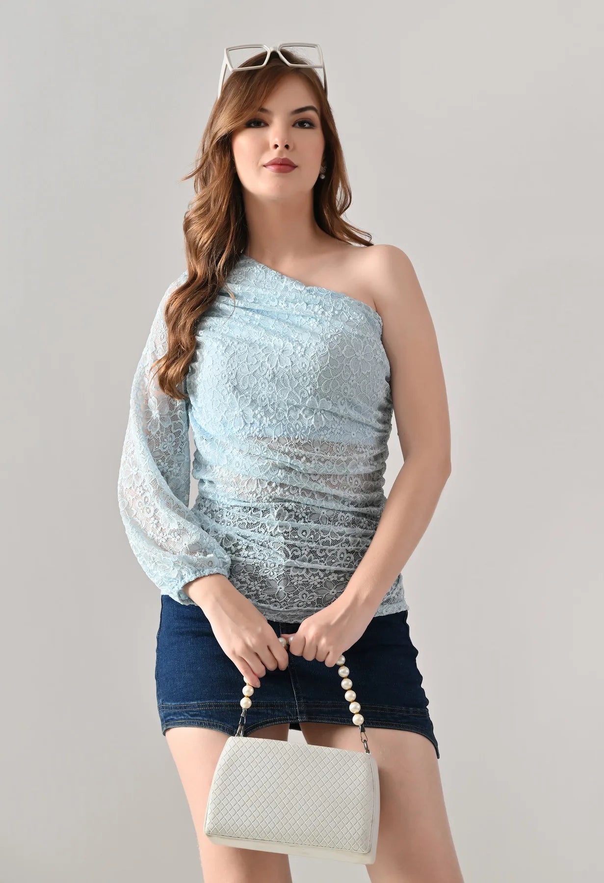 Floral Lace Rushed Top