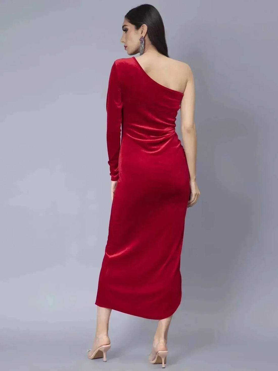 Slit Velvet Cocktail Dress