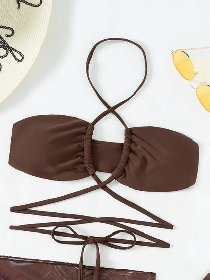 Swirl Bikini Three Piece Swimsuit