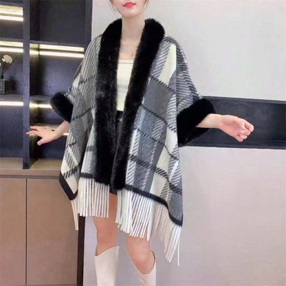 Poncho Plaid Woolen Cape