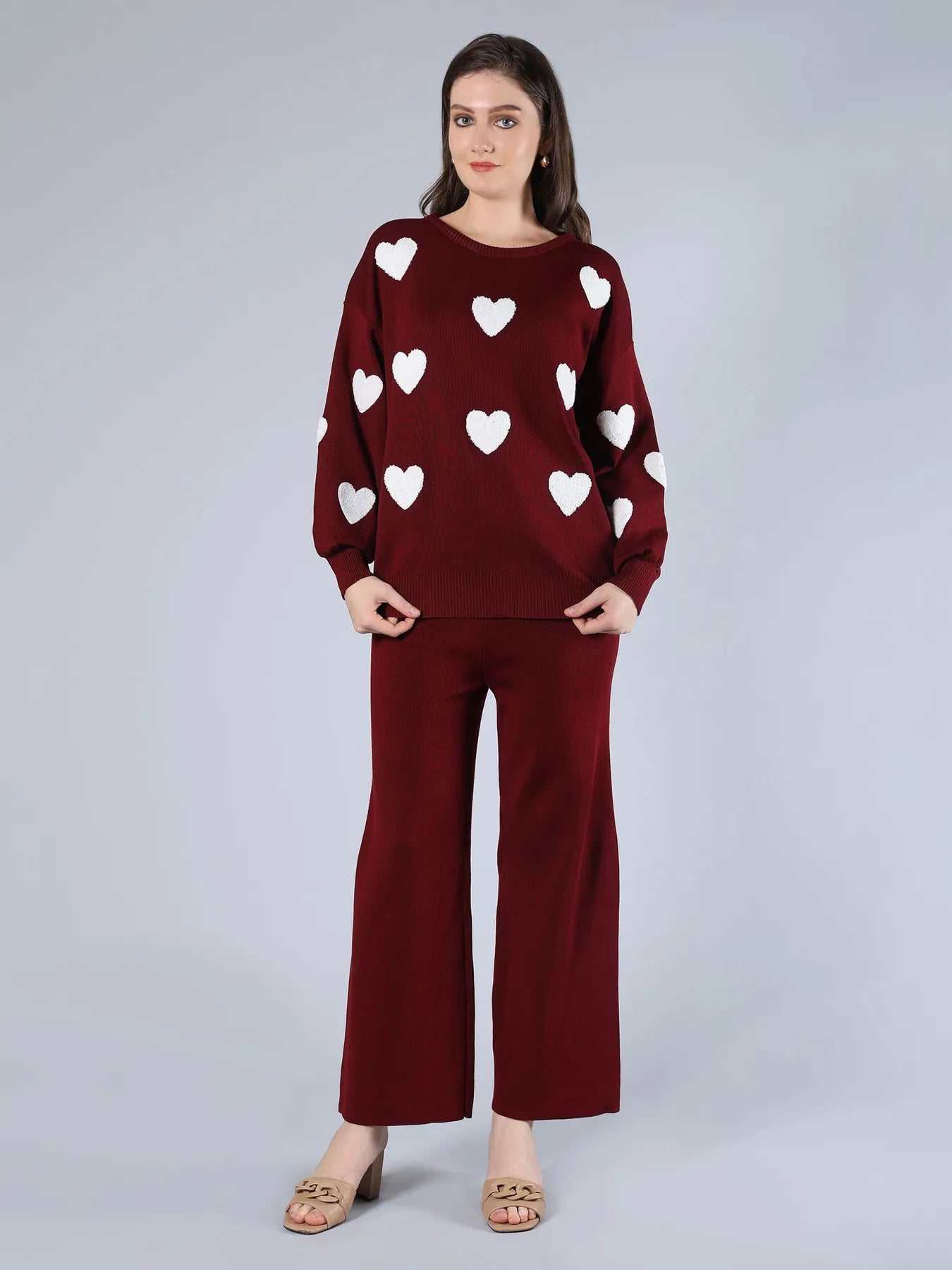 Heart Knitted Two Piece Set