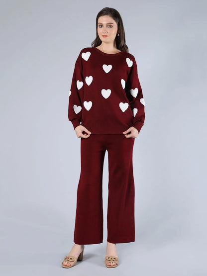 Heart Knitted Two Piece Set