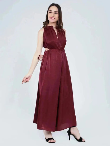 Vintage Style Plain Jumpsuit