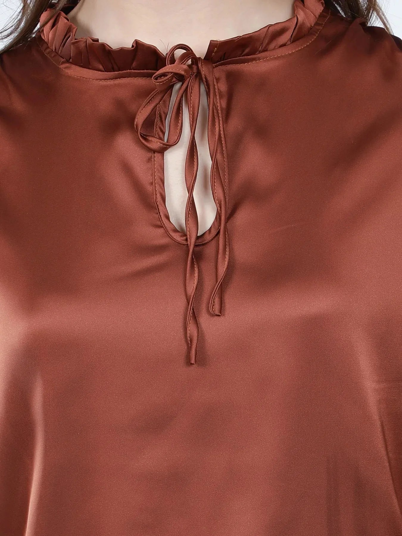 Tie Neck Satin Top
