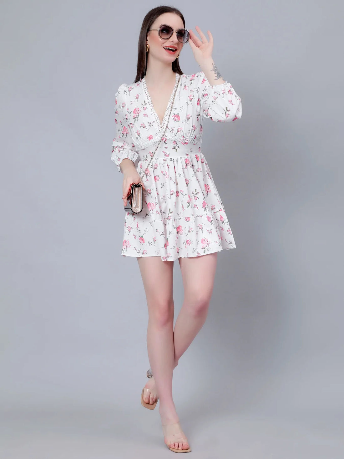 Ditsy Floral Print Mini Dress