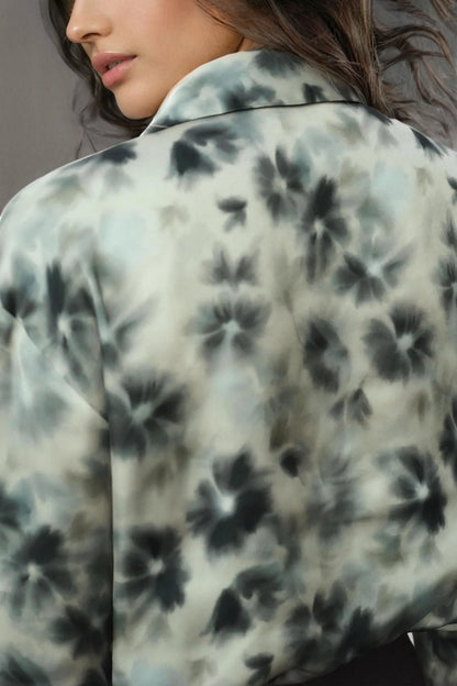 Floral Printed Satin Shirt