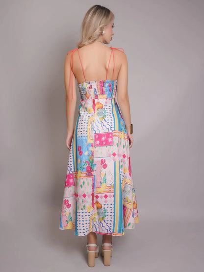 Graffiti Printed Maxi Sundress