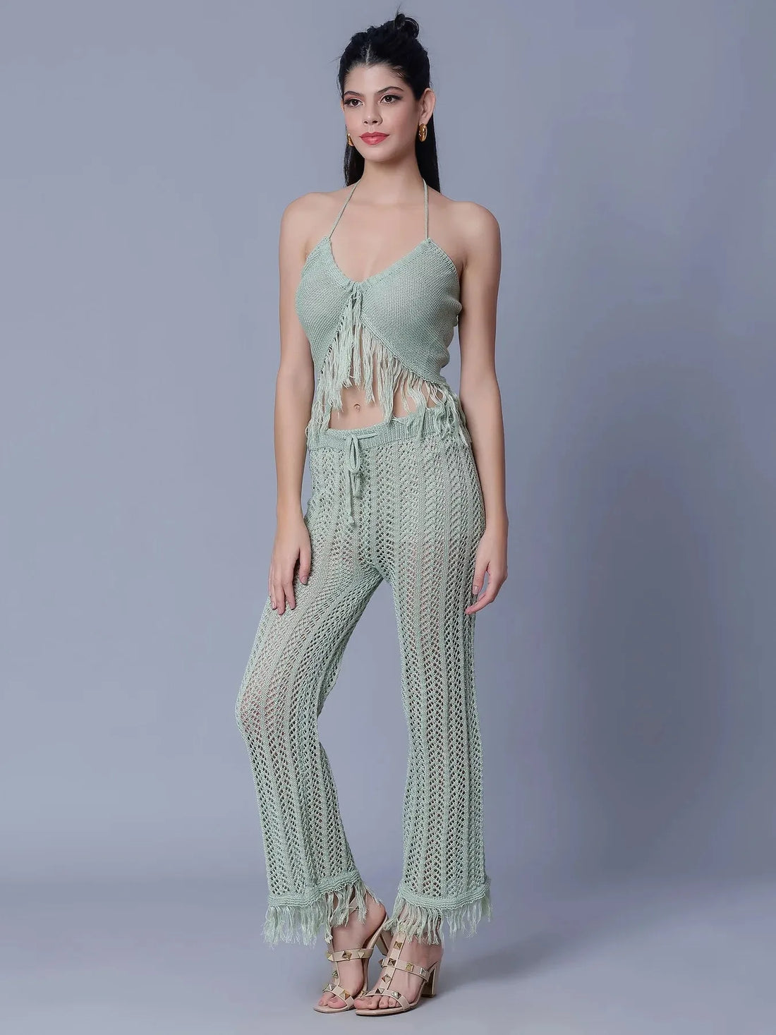 Sexy Crochet Two Piece Set