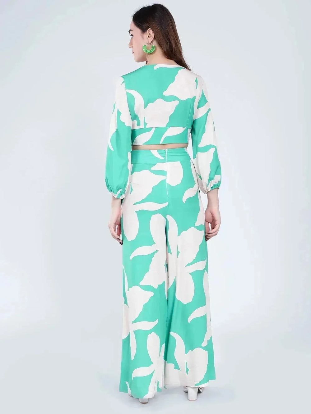 Belted Floral Two-Piece Set
