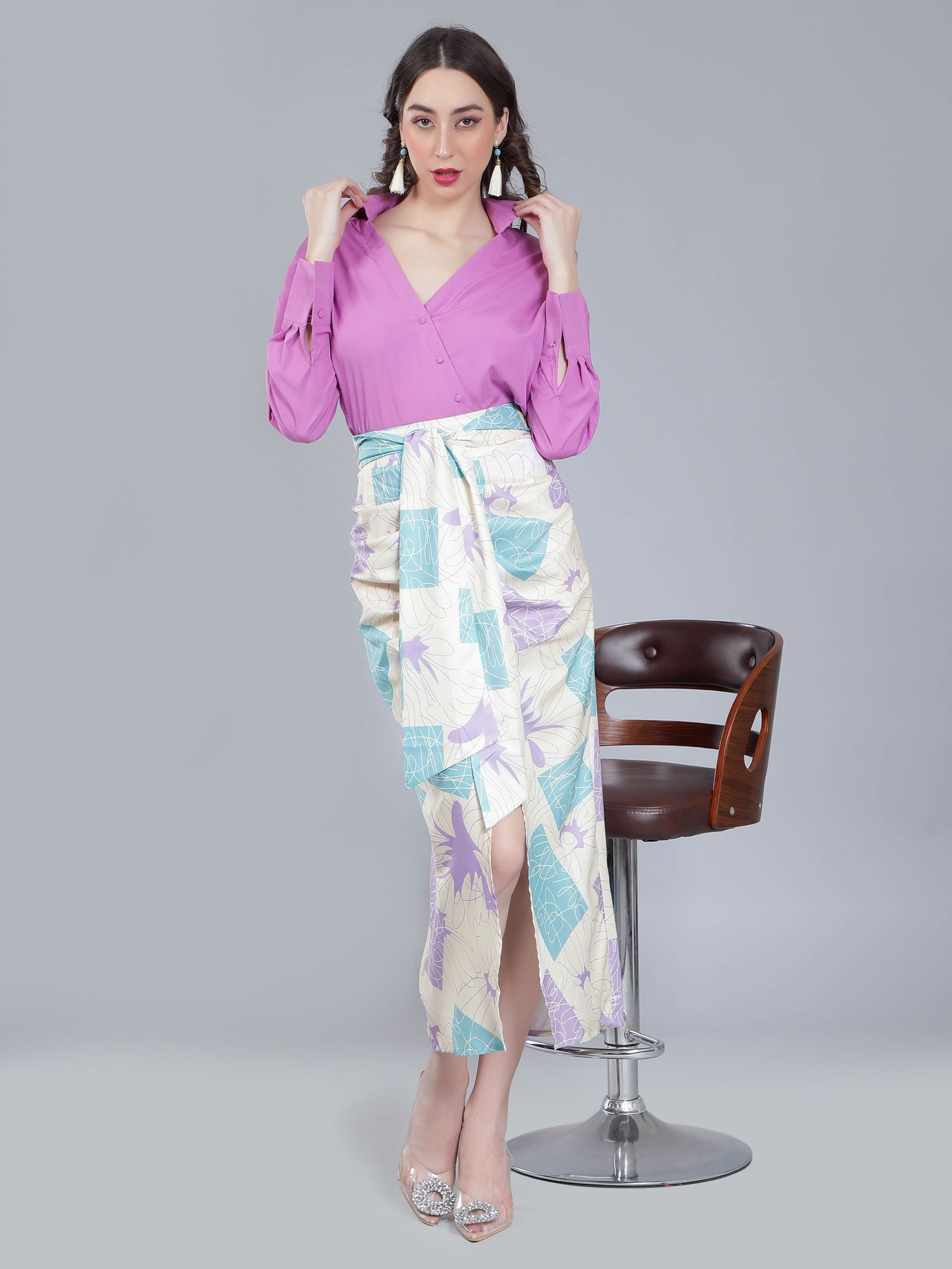 Scribble  Printed Two-Piece Set