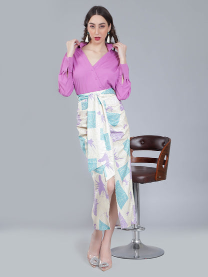 Scribble  Printed Two-Piece Set