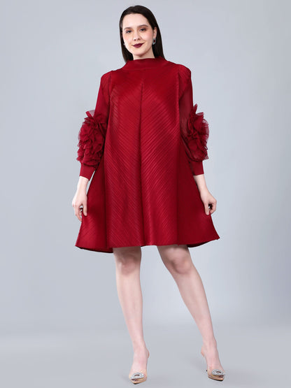 Vintage Flower Pleated Dress