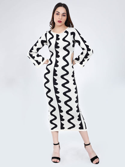 Flat Knit Body Hugging Dress