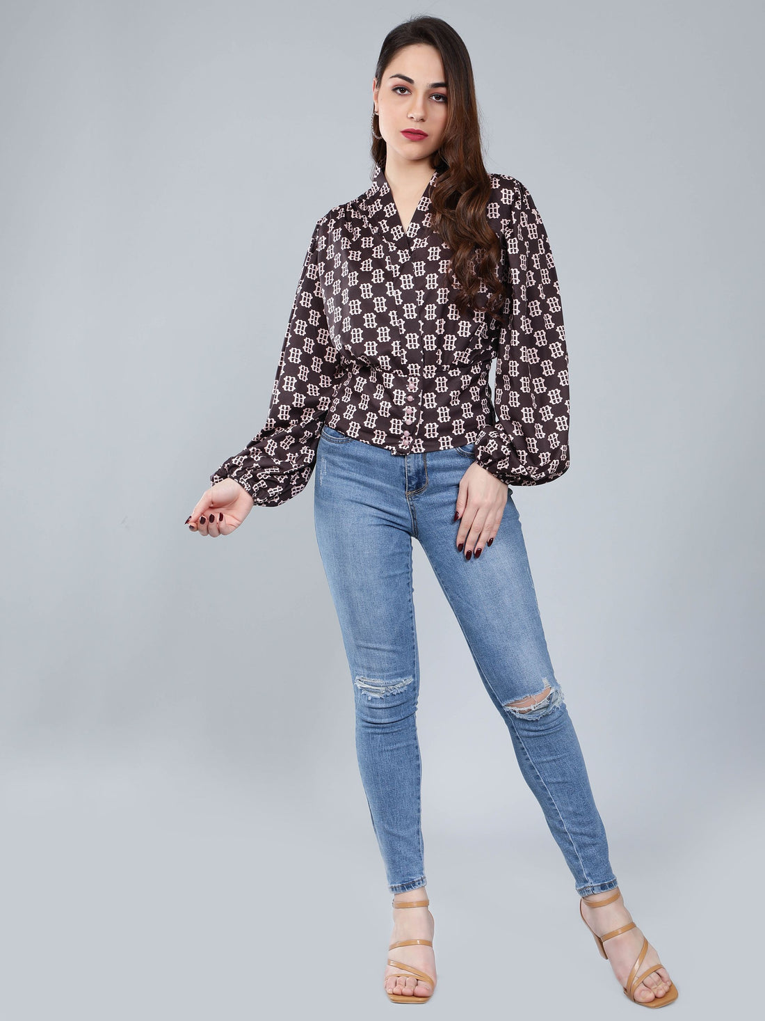 Vintage Printed Blouse