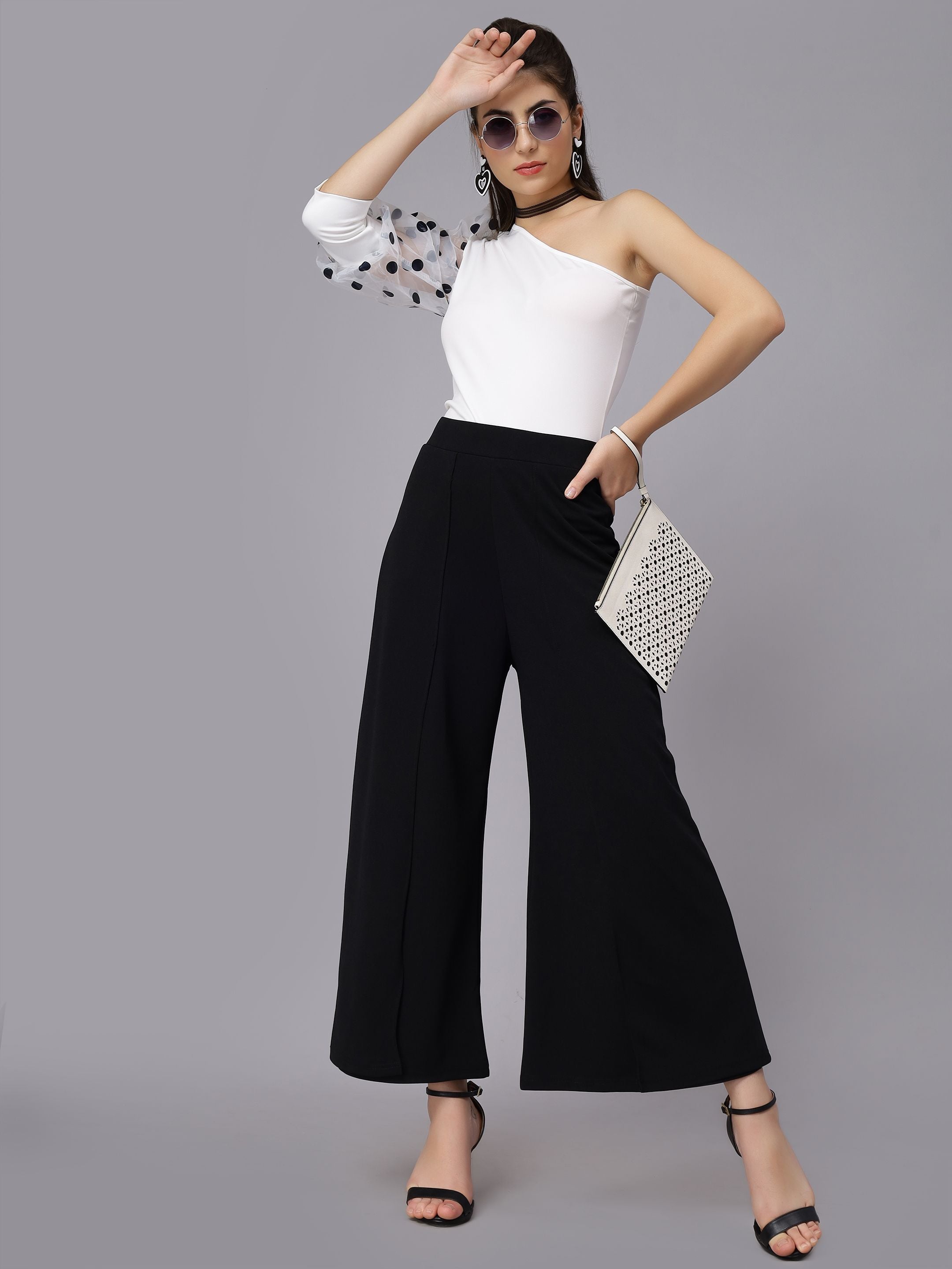 Sexy One Shoulder Dotted Blouse