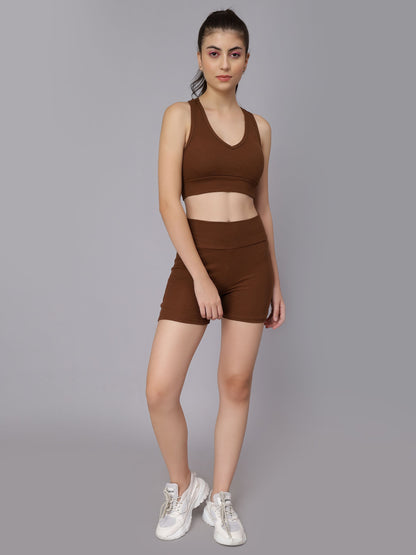Rib Knit Two Piece Athleisure Set