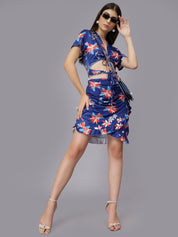 Floral Print Ruffle Short Dress
