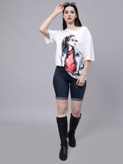 Stylish Girl Graphic Oversized T- Shirt