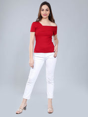 Asymmetric Neck T-Shirt