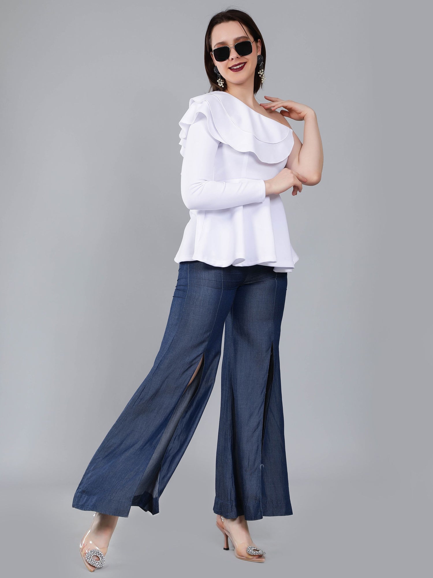 Off-Shoulder Peplum Blouse