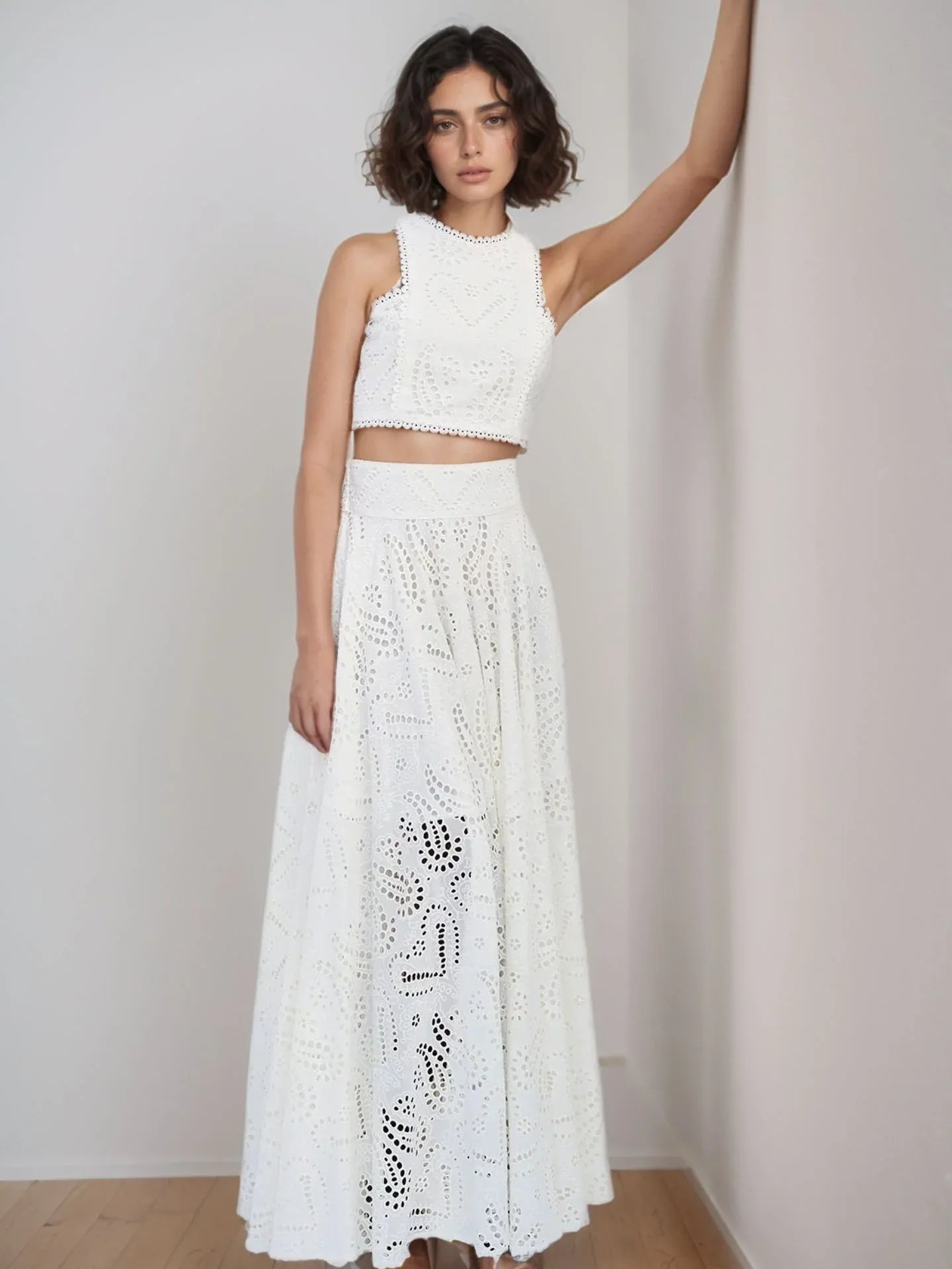 Cut-Work Two-Piece Set
