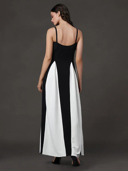 Colorblock Maxi Slip Dress