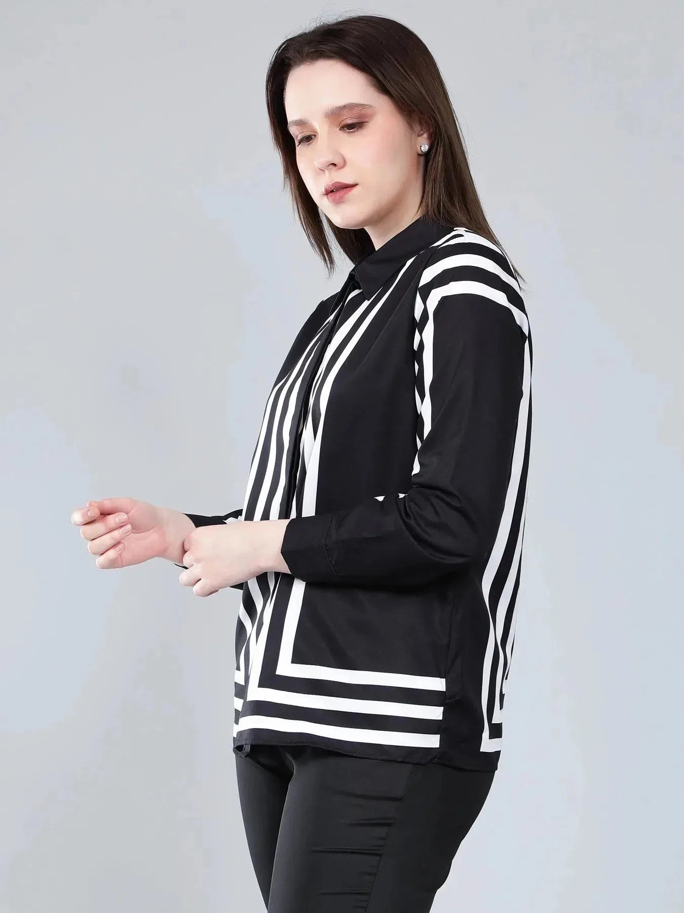 Geometric Striped Shirt