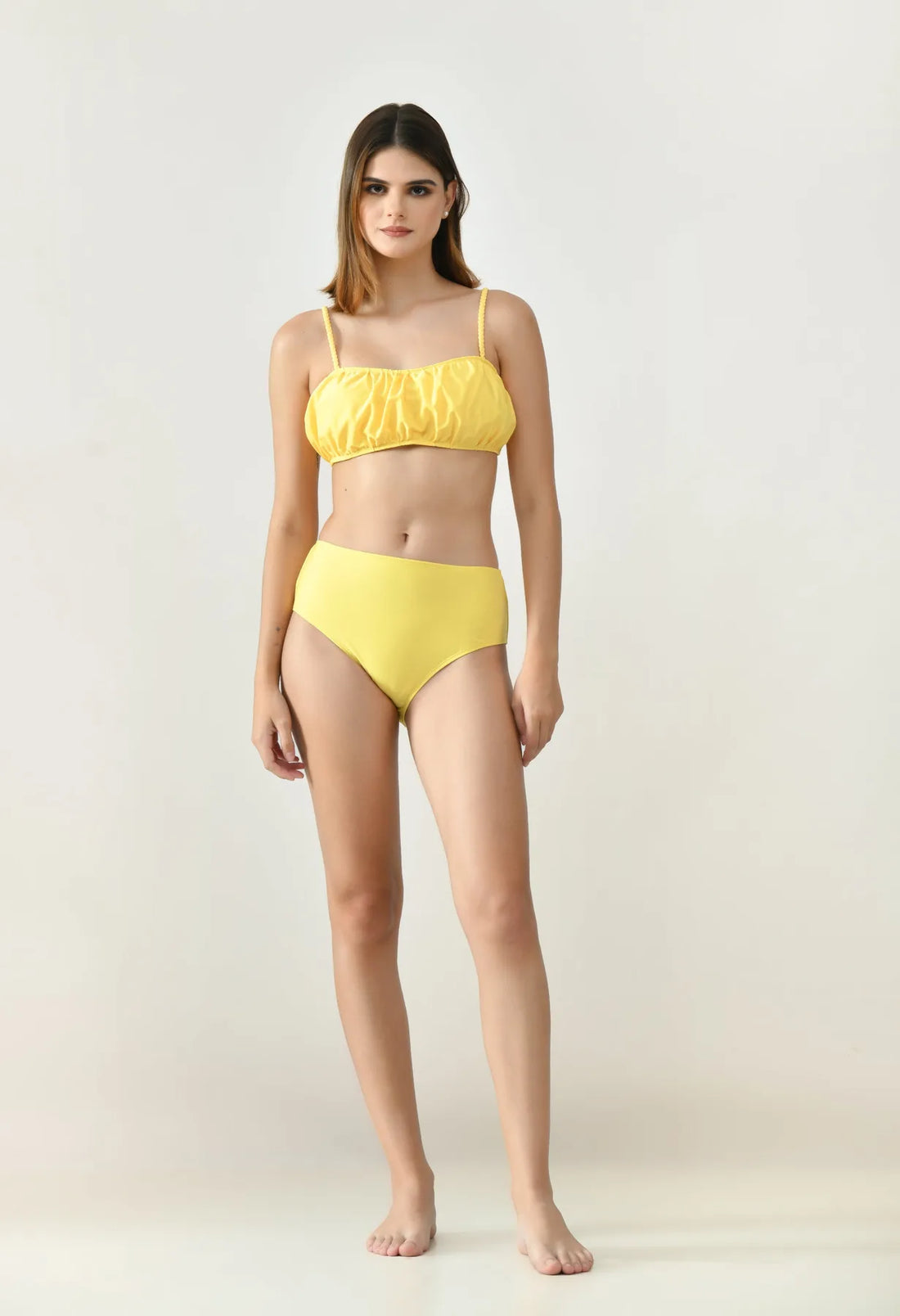 Solid Bikini Set With Sarong