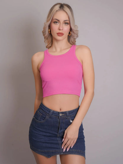 Padded Ribbed Crop Top