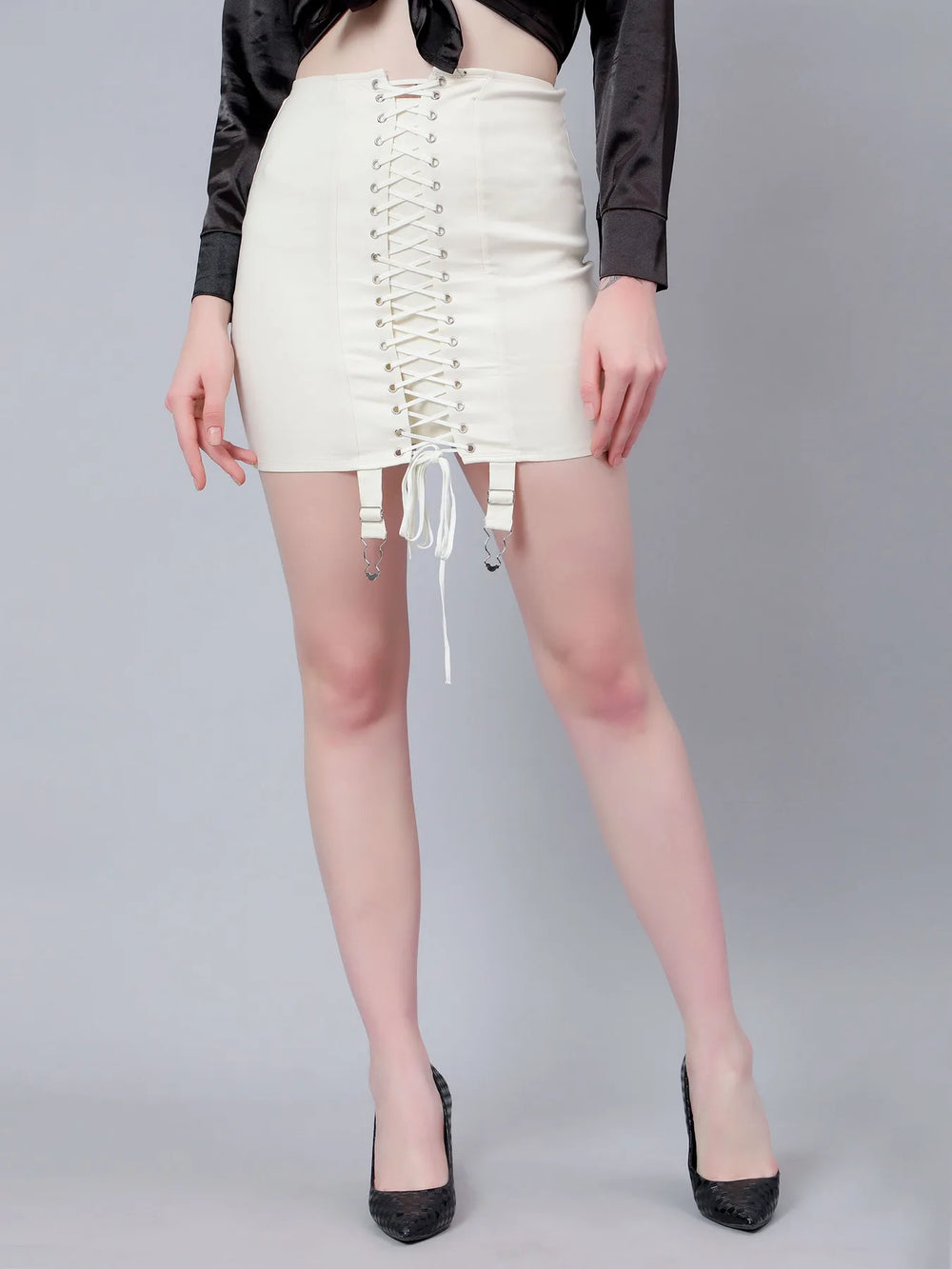 Lace Up High Waist Skirt