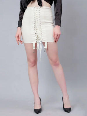 Lace Up High Waist Skirt