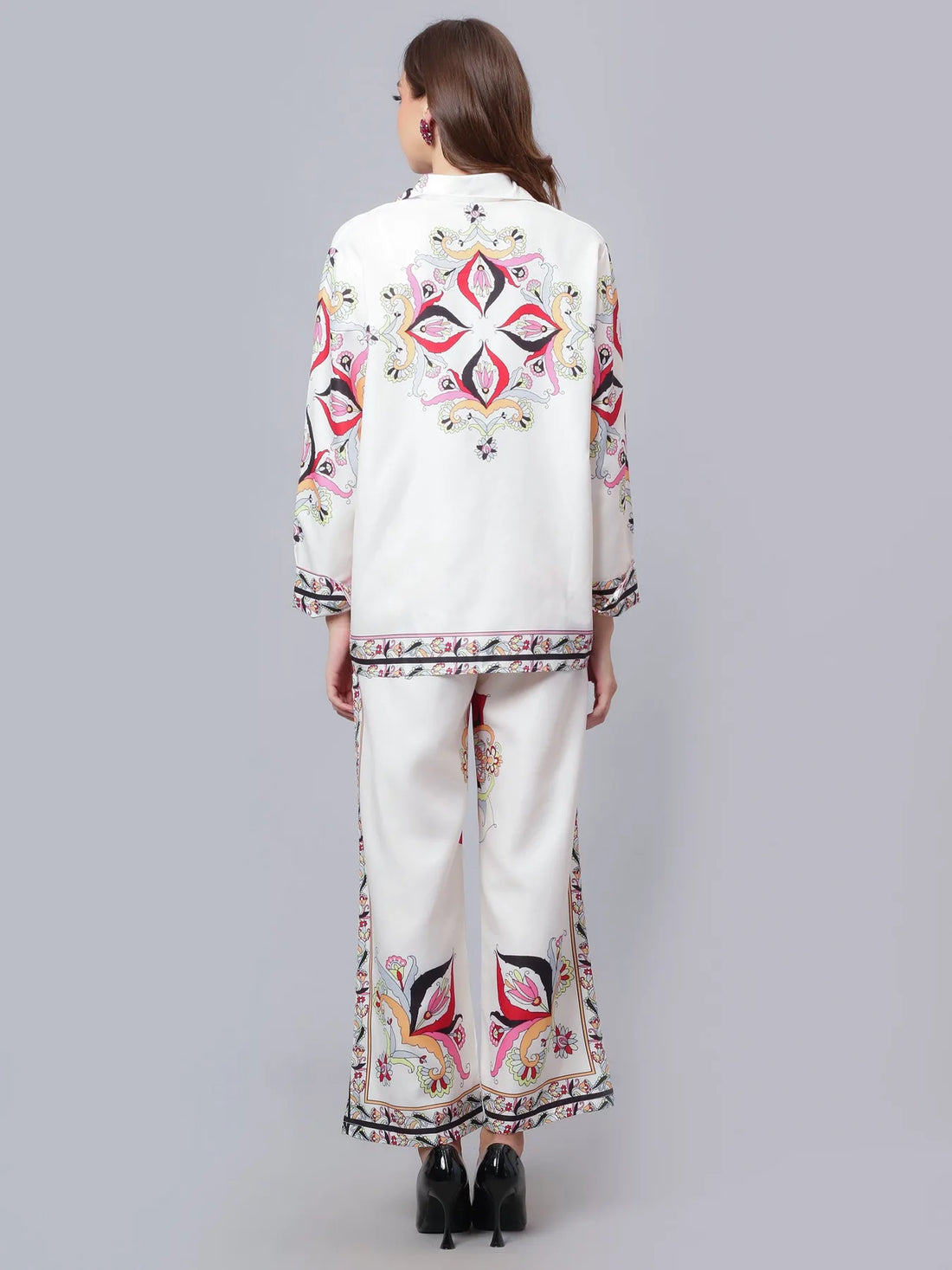 Geometric Floral Pattern Two-Piece Set