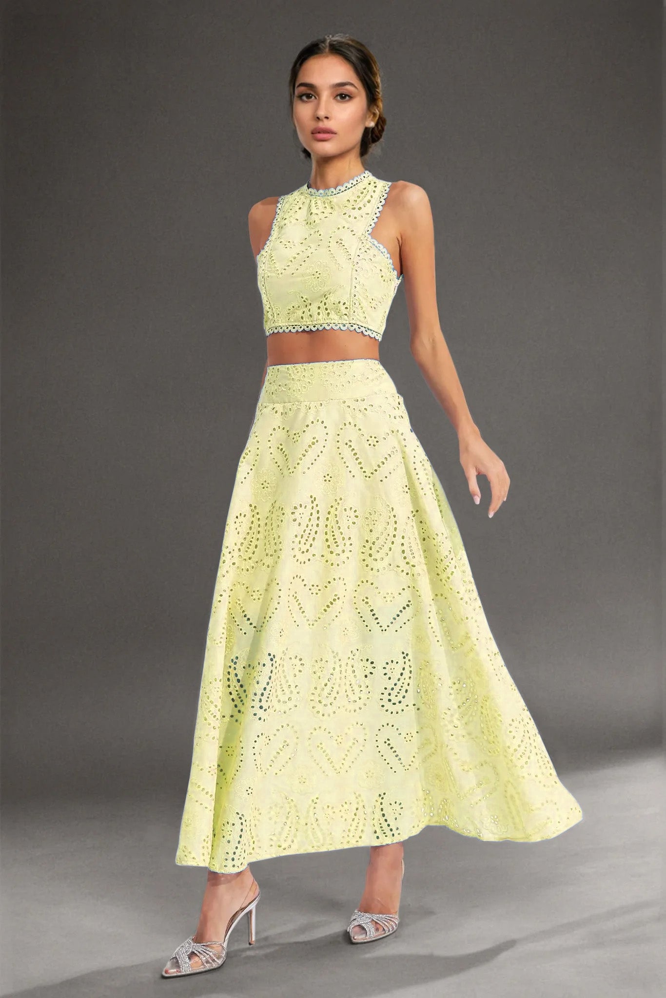 Cut-Work Two-Piece Set