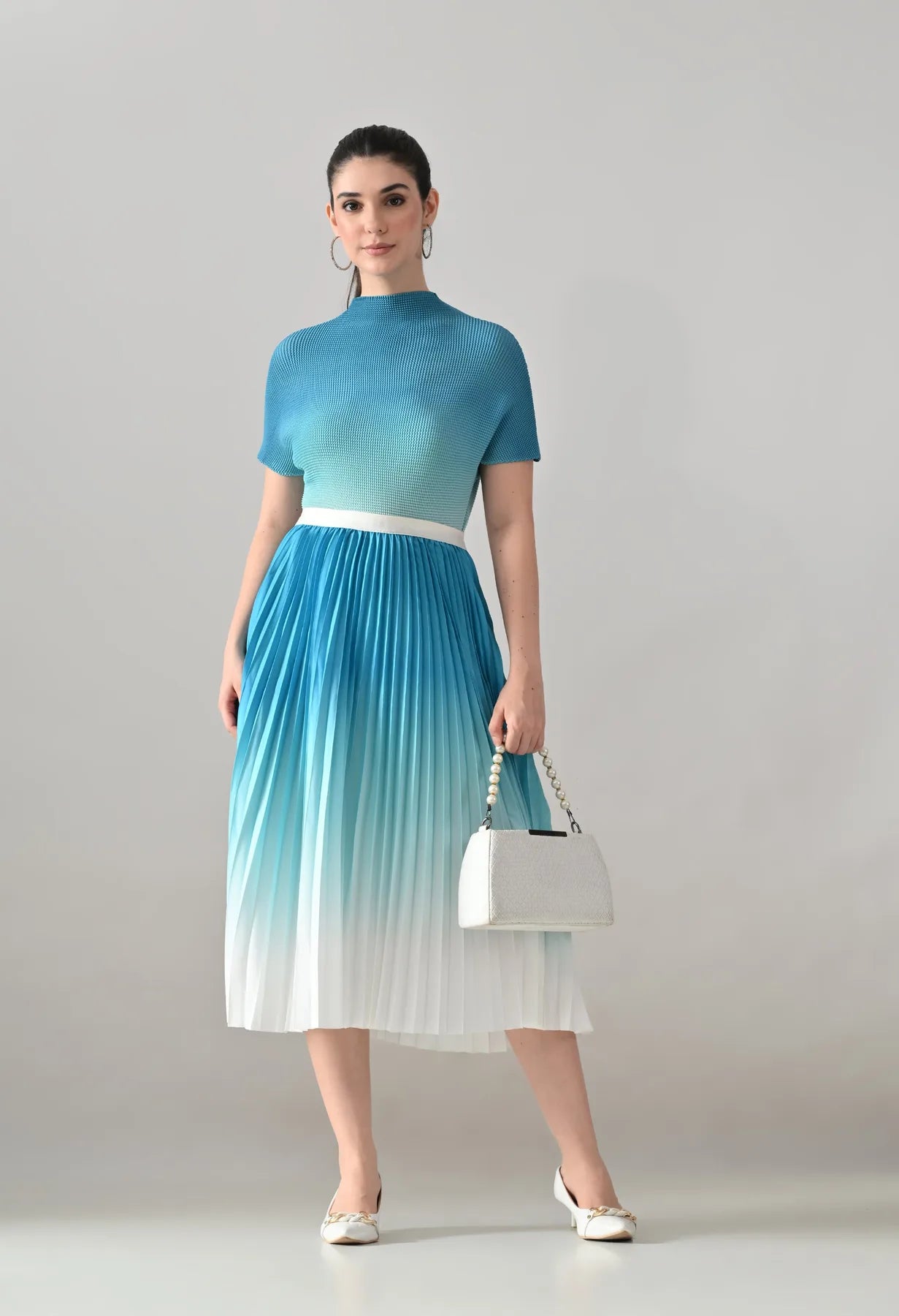 Ombre Pleated Two-Piece Set