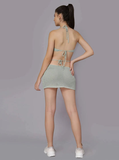 Sexy Crochet Two Piece Set