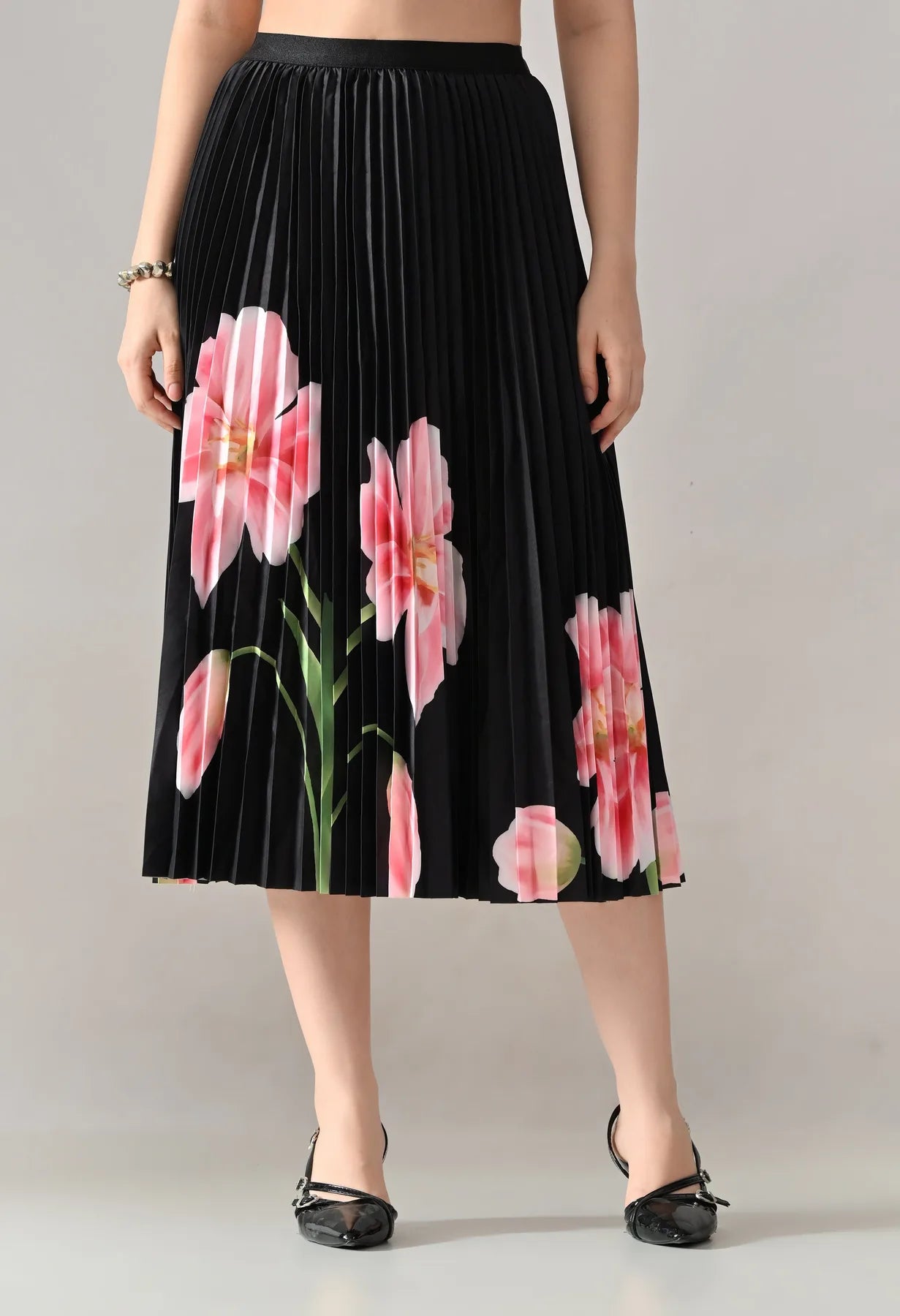 Floral Printed Pleated Two-Piece Set