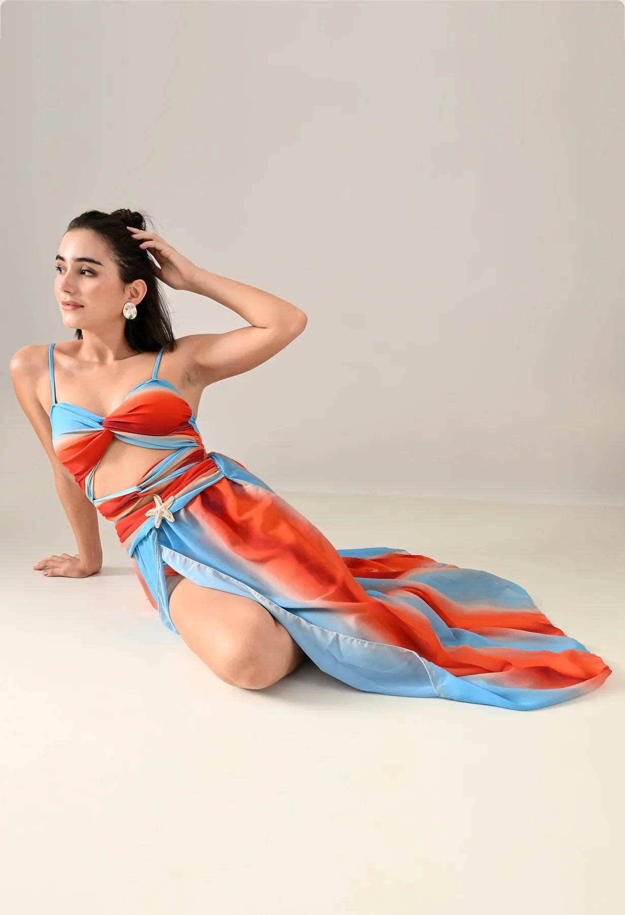 Sunset Splash Monokini With Skirt