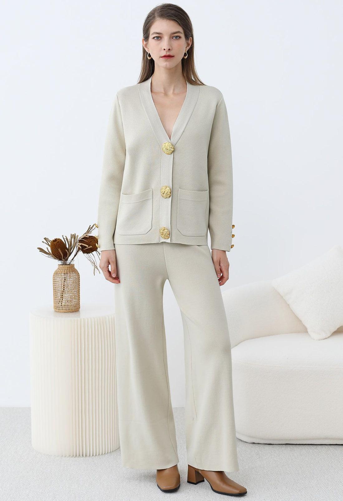 Golden Button Two-Piece Set