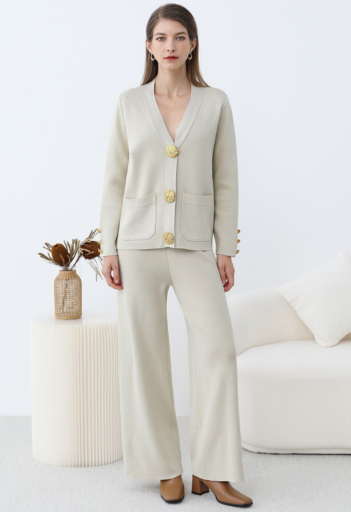 Golden Button Two-Piece Set