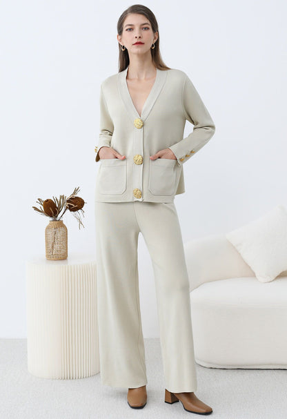 Golden Button Two-Piece Set