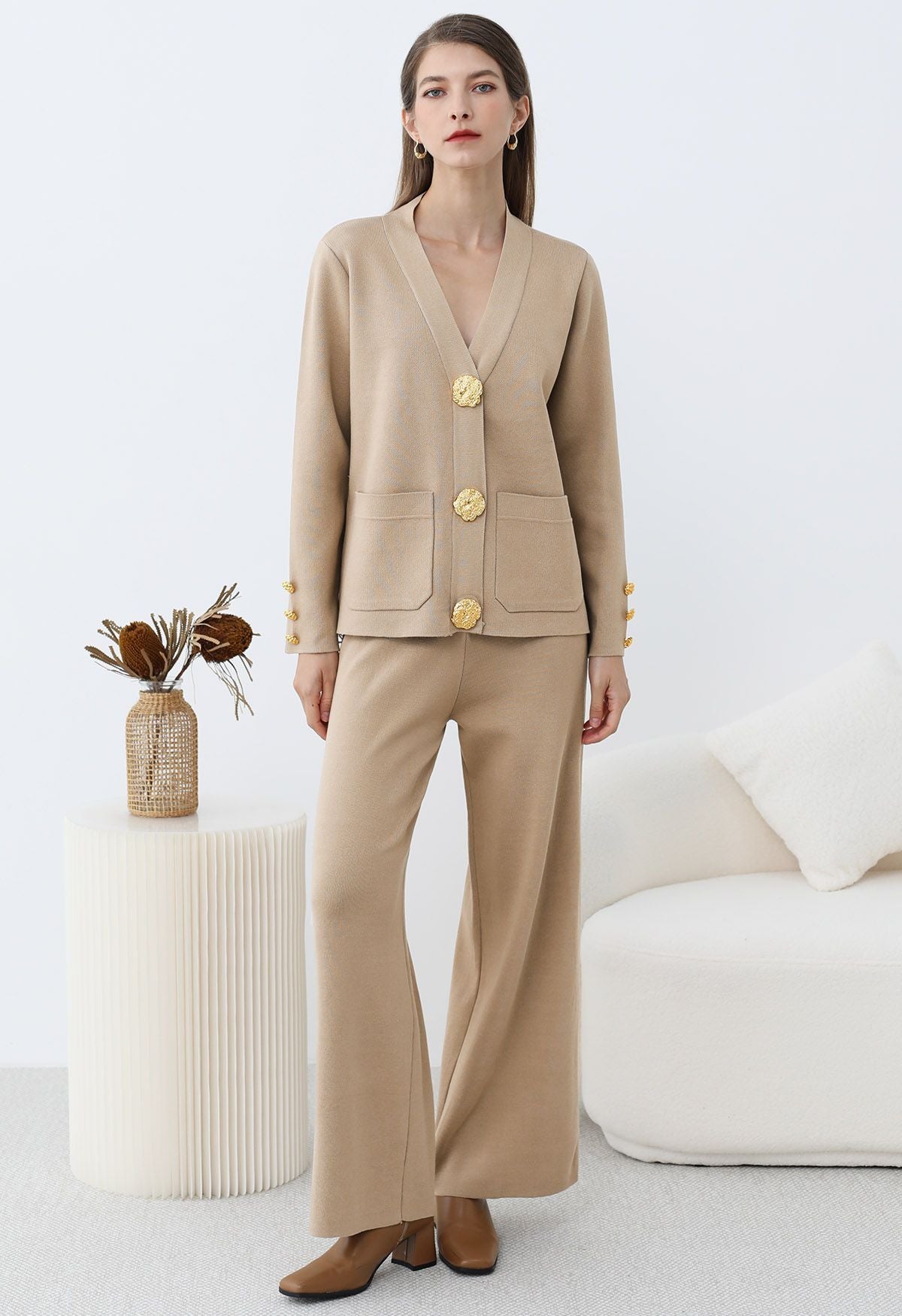 Golden Button Two-Piece Set